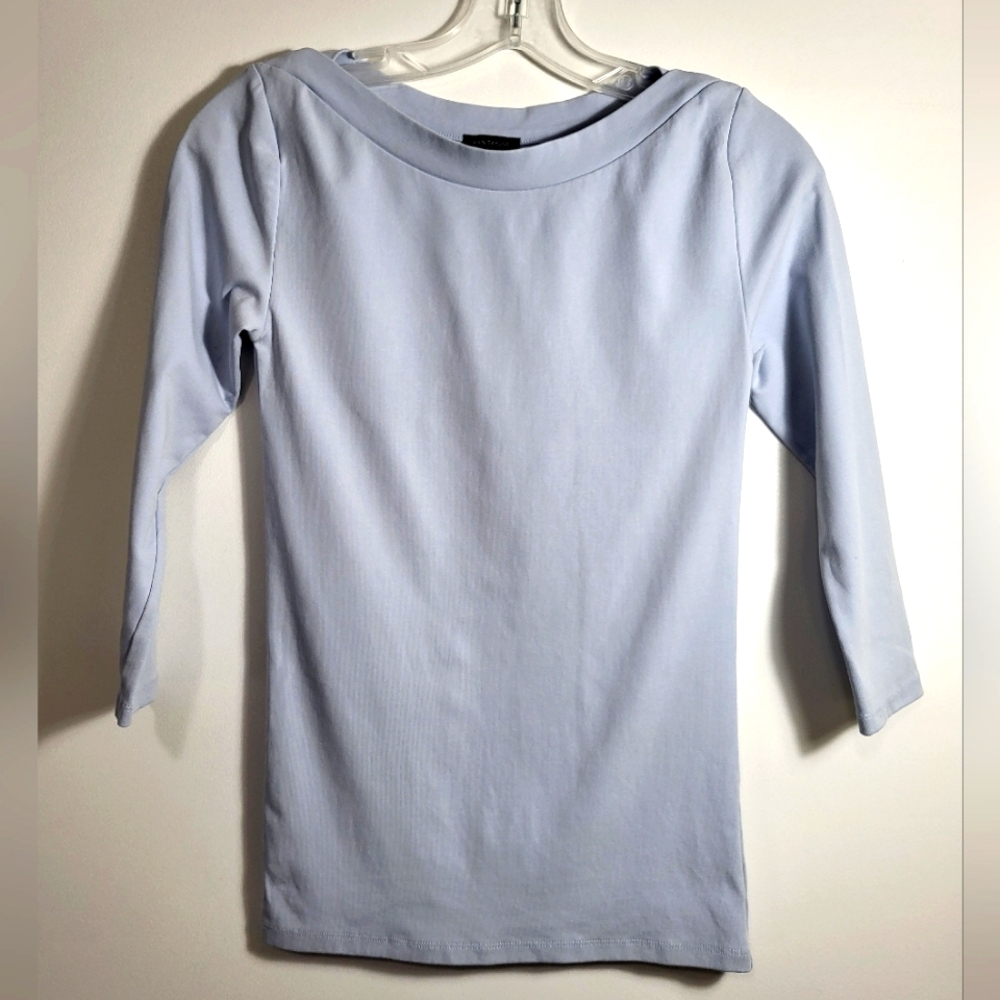 Ann Taylor crew neck stretch 3/4 sleeve blouse    women's XS  #2381
